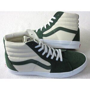 Vans Sk8-Hi Men's Mountain View Green White Canvas Suede shoes Size 11.5 NIB